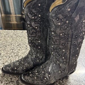 Corral Black Embellished Heeled Boots